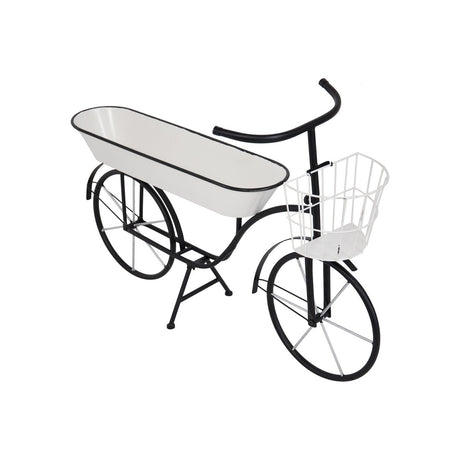 Vintage-style 98cm bicycle planter for charming outdoor decor, perfect for flowers and herbs in any space.