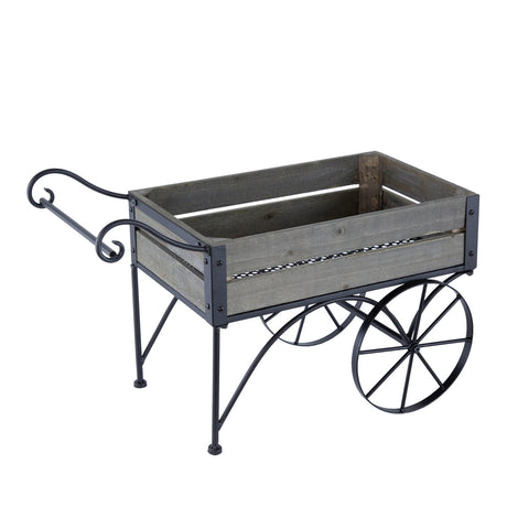 Stylish 62cm trolley planter with wheels, perfect for urban gardening and enhancing any decor. Ideal for flowers and herbs.