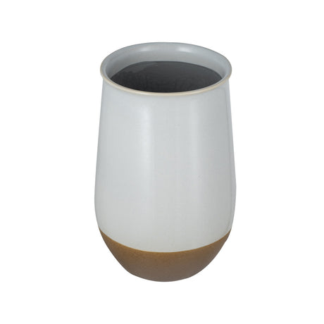 Multicolored ceramic vase (25cm) enhancing home decor, ideal for flowers or as a standalone art piece.