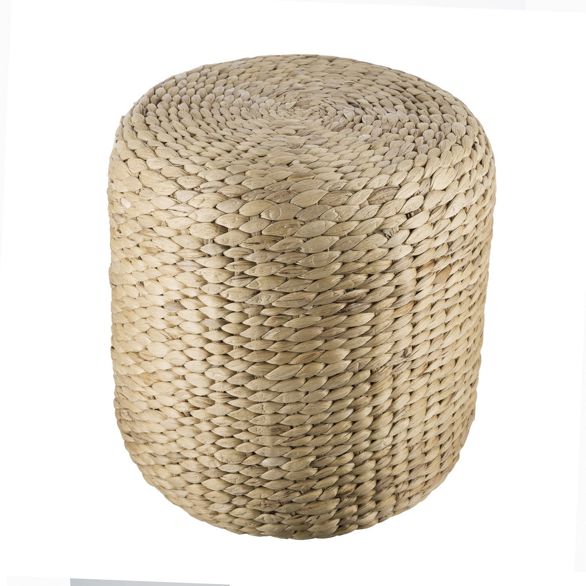 Handwoven 37cm Water Hyacinth Stool, eco-friendly and versatile for indoor/outdoor use, adds natural elegance to any space.