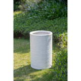 Rustic white planter (47x75 cm) elegantly enhances indoor/outdoor spaces, perfect for large plants and stylish displays.