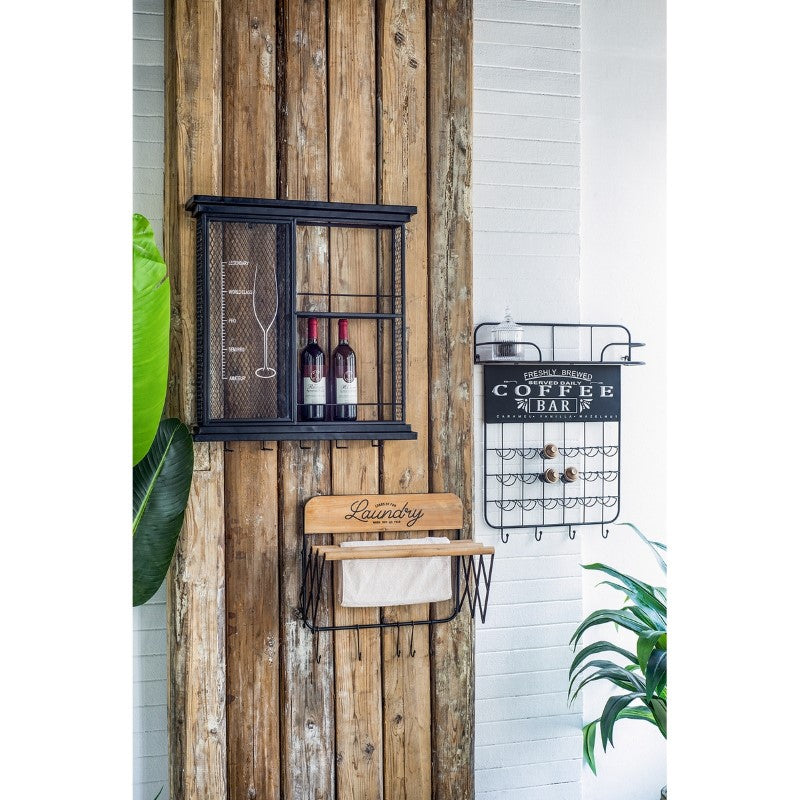 Stylish wine shelf (66 x 72cm) for optimal storage and display of wine bottles in modern or traditional interiors.