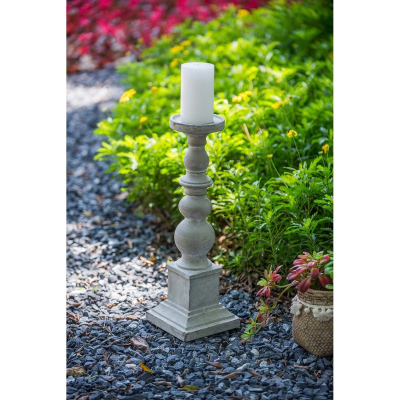 Tall modern candle holder (16.5 x 51 cm) enhances decor, perfect for various candle types and stylish centerpiece displays.