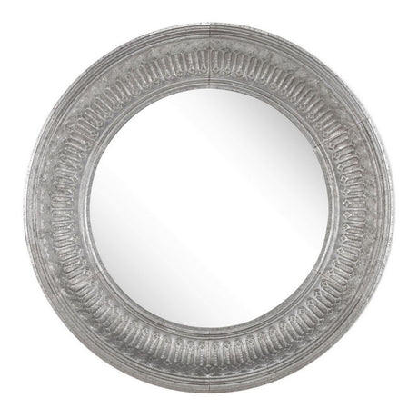 Elegant round metal mirror (11.5 x 11cm) perfect for makeup, décor, and enhancing small spaces with a modern touch.