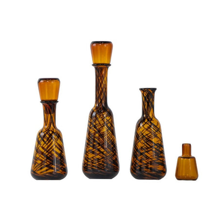 Elegant set of 3 high-quality glass bottles for stylish tobacco storage, maintaining freshness and flavor.