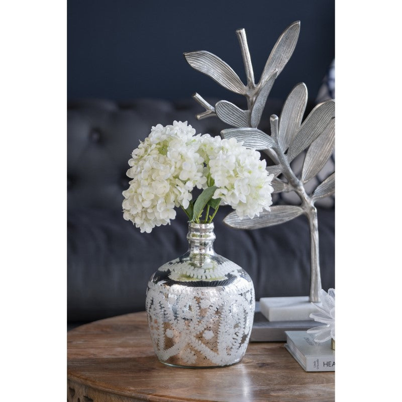 Elegant antique mirrored vase (20.3 x 25.5 cm) perfect for showcasing flowers and enhancing home decor.