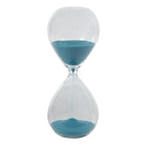 Elegant glass sand timer measuring 30 minutes, perfect for time management and stylish home decor.