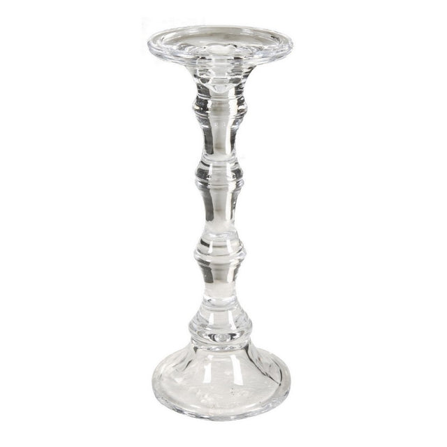 Elegant 12x30cm glass candlestick, perfect for enhancing decor and creating a warm ambiance with various candle types.