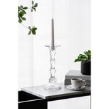 Elegant 30cm glass candlestick for versatile decor, perfect for creating ambiance with various candle types.