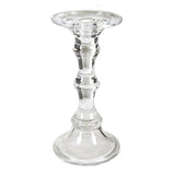 Elegant glass candle stick (12 x 23.5cm) for sophisticated home decor, perfect for creating a warm ambiance.