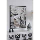 Vibrant hand-painted floral canvas art, 120 x 90cm, adds elegance and beauty to any living space.