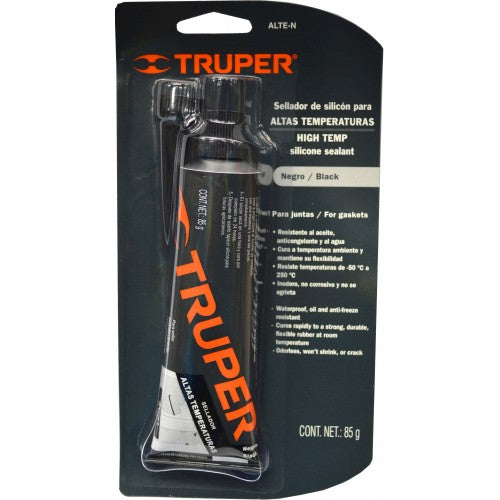 Silicone Sealant Truper Hi-Temp 250c Black 85gtube