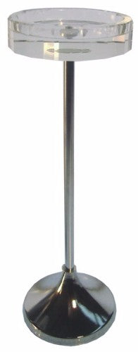 Elegant crystal candle holder, 29.2 cm tall, refracts light for a luxurious ambiance in home decor.