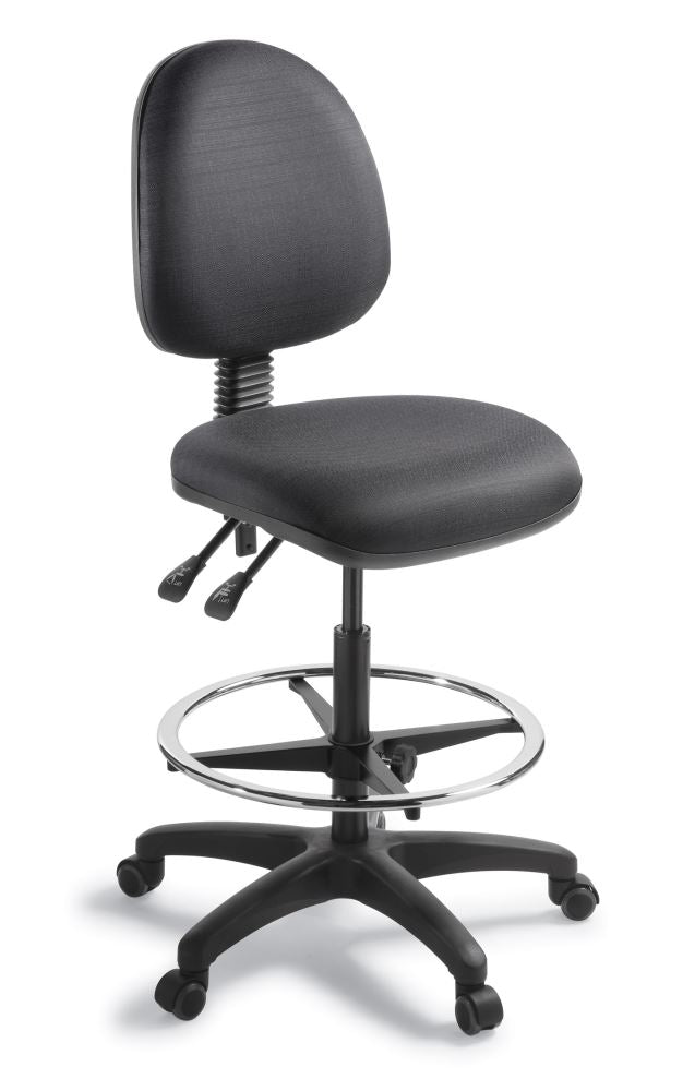 Ergonomic black office chair featuring adjustable seat height, supportive backrest, and stylish design for enhanced comfort.