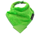 Teething Bandana Wonder Bib in Lime with silicone teether for comfort, made from cotton with water-resistant backing.
