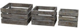 Set of 3 decorative wooden crates with a rustic charm, perfect for stylish storage and organization in any room.