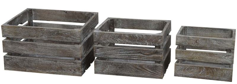 Wooden Crates Set of 3 - Decorative