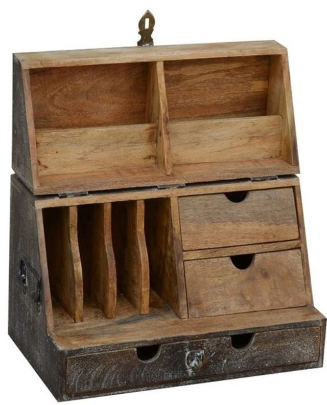 Wooden Desk Nook organizer showcasing natural wood finish, perfect for decluttering and enhancing workspace decor.