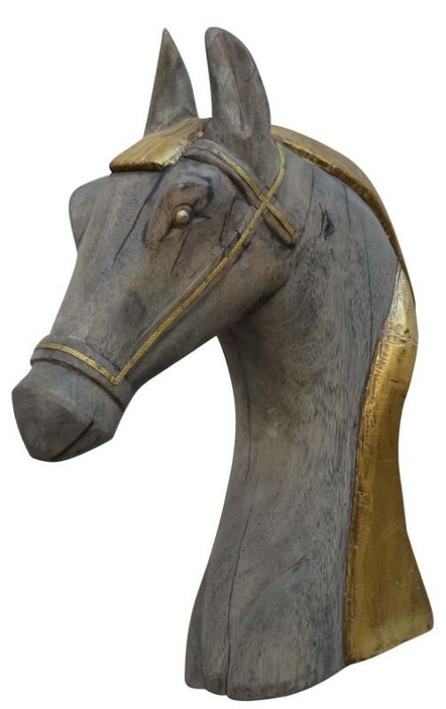 Elegant 52cm Horse Head Ornament, showcasing lifelike details and ideal for adding charm to any decor.