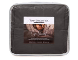 Luxurious charcoal Café Blanket for King/Super King beds, 100% cotton, breathable, and machine washable, 260 x 230 cm.