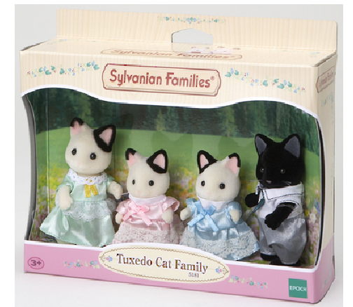 Tuxedo Family from Sylvanian Families: a charming family of tennis coaches, dancers, and fashion lovers for imaginative play.