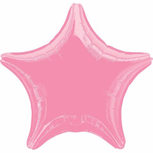 Eye-catching 45cm metallic pink star foil balloon, perfect for celebrations and easy to inflate with helium.