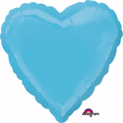 Vibrant 45cm heart-shaped Caribbean blue balloon, perfect for celebrations, ensuring a striking decorative centerpiece.