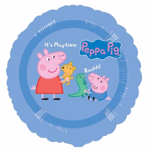 45cm foil balloon featuring Peppa Pig, perfect for parties and celebrations, self-sealing and helium-inflatable.