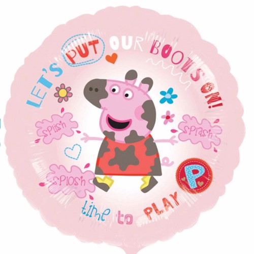 Vibrant 45cm Peppa Pig foil balloon featuring Peppa and friends, perfect for themed parties and celebrations.