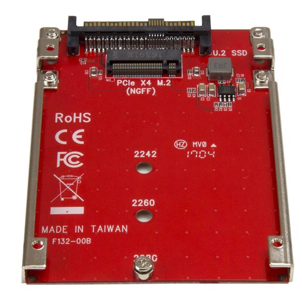 M.2 to U.2 (SFF-8639) adapter enabling easy installation of M.2 PCIe NVMe SSDs in desktops and servers for enhanced performance.