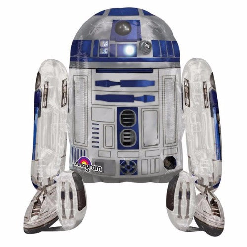 Shape Star Wars R2D2 foil balloon, 55cm x 66cm, perfect for themed parties and events, floats beautifully when filled with helium.