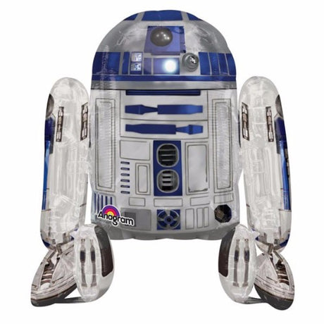 Shape Star Wars R2D2 foil balloon, 55cm x 66cm, perfect for themed parties and events, floats beautifully when filled with helium.