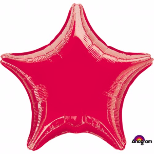 45cm shiny red star foil balloon, perfect for parties, easy self-sealing design, adds elegance to celebrations.