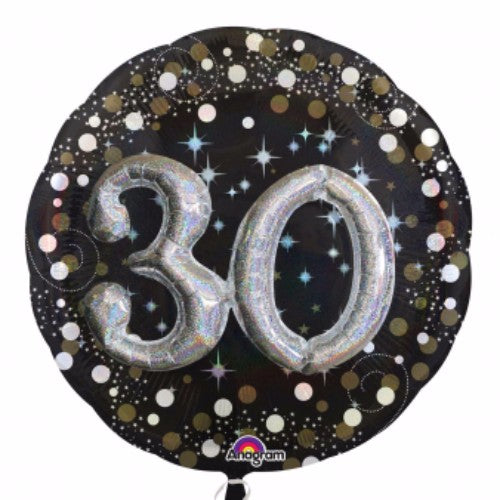 Sparkling 91cm holographic 3D foil balloon, perfect for birthdays and celebrations, designed by ANAGRAM.