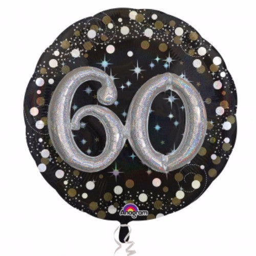 Vibrant 81cm holographic foil balloon for birthdays, designed to add sparkle and charm to any celebration.