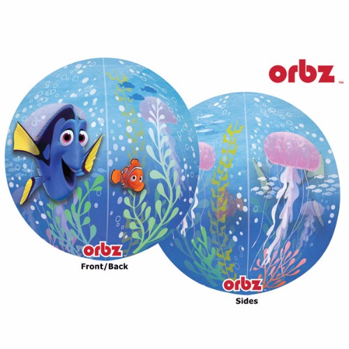 Vibrant shape Finding Dory Orbz Balloon, 38cm x 40cm, perfect for underwater-themed parties and celebrations.