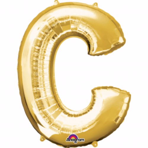 Letter C Gold Megaloon 40cm Foil Balloon