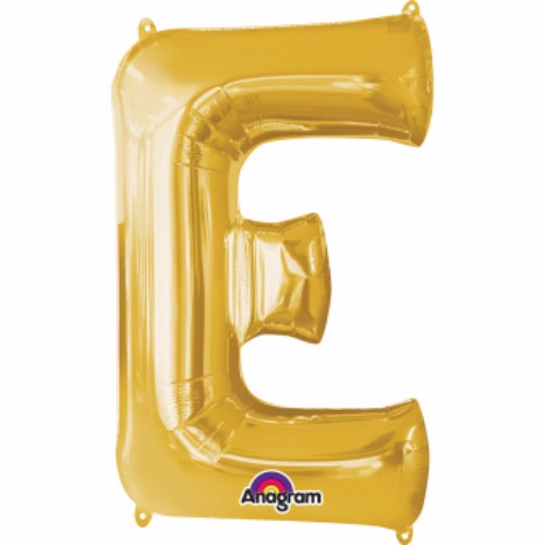 Letter E Gold Megaloon 40cm Foil Balloon