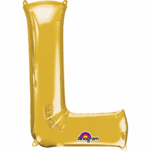 Letter L Gold Megaloon 40cm Foil Balloon