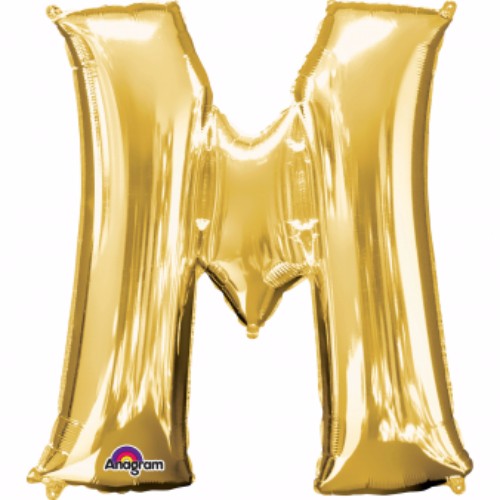 Letter M Gold Megaloon 40cm Foil Balloon
