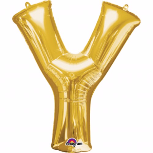 Letter Y Gold Megaloon 40cm Foil Balloon