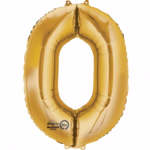 Number Zero Gold Megaloon 40cm Foil Balloon