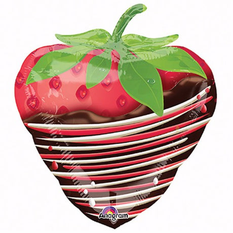 Mini chocolate dipped strawberry balloon, 30cm, perfect for celebrations and gifting, made with fresh strawberries and rich chocolate.