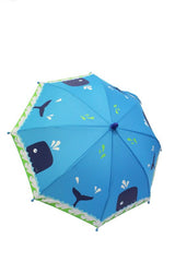 Colour-changing umbrella featuring playful ocean-themed designs that transform in the rain, perfect for rainy day adventures.