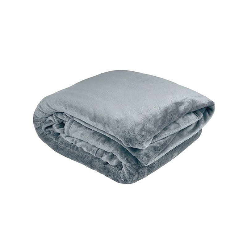 Soft and luxurious steel blue blanket for double/queen beds, perfect for cozy nights and stylish home decor.