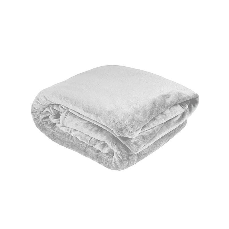 Bambury Ultraplush Blanket in Silver, 250 x 230 cm, ultra-soft polyester, perfect for Double and Queen beds, stylish and cozy.