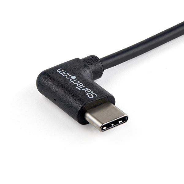 Right-angle USB-A to USB-C cable (91 cm) for easy charging and data transfer in tight spaces, perfect for mobile devices.