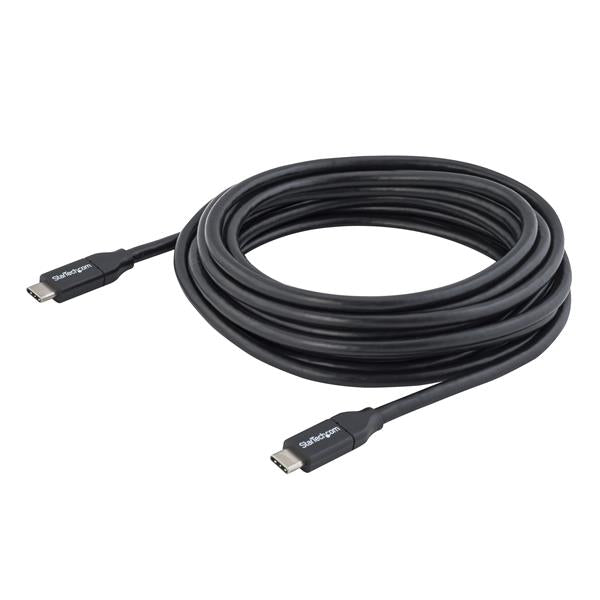 USB-C cable (4m) with 5A power delivery, ideal for fast charging laptops and mobile devices, USB-IF certified for reliability.