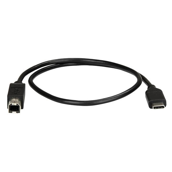 USB-C to USB-B printer cable, 0.5 m length, ideal for connecting USB-C devices to printers and scanners with fast data transfer.