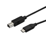 USB-C to USB-B printer cable, 0.5m length, enables fast connections for printers and scanners from USB-C devices.